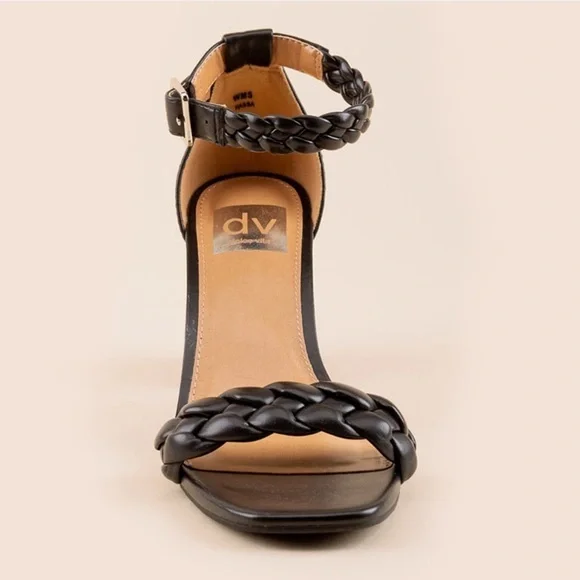 NEW DV Dolce Vita Hassa Heeled Sandal Black Braided Straps‎ - Picture 5 of 14
